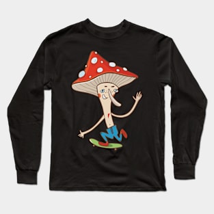 mushroom on a Skateboard Long Sleeve T-Shirt